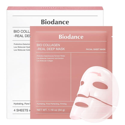 Bio Collagen Deep Hydration Hydrogel Face Mask with Hyaluronic Acid for Firm, Smooth & Radiant Looking Skin – Overnight Moisturizing Treatment  (8 Sheet)