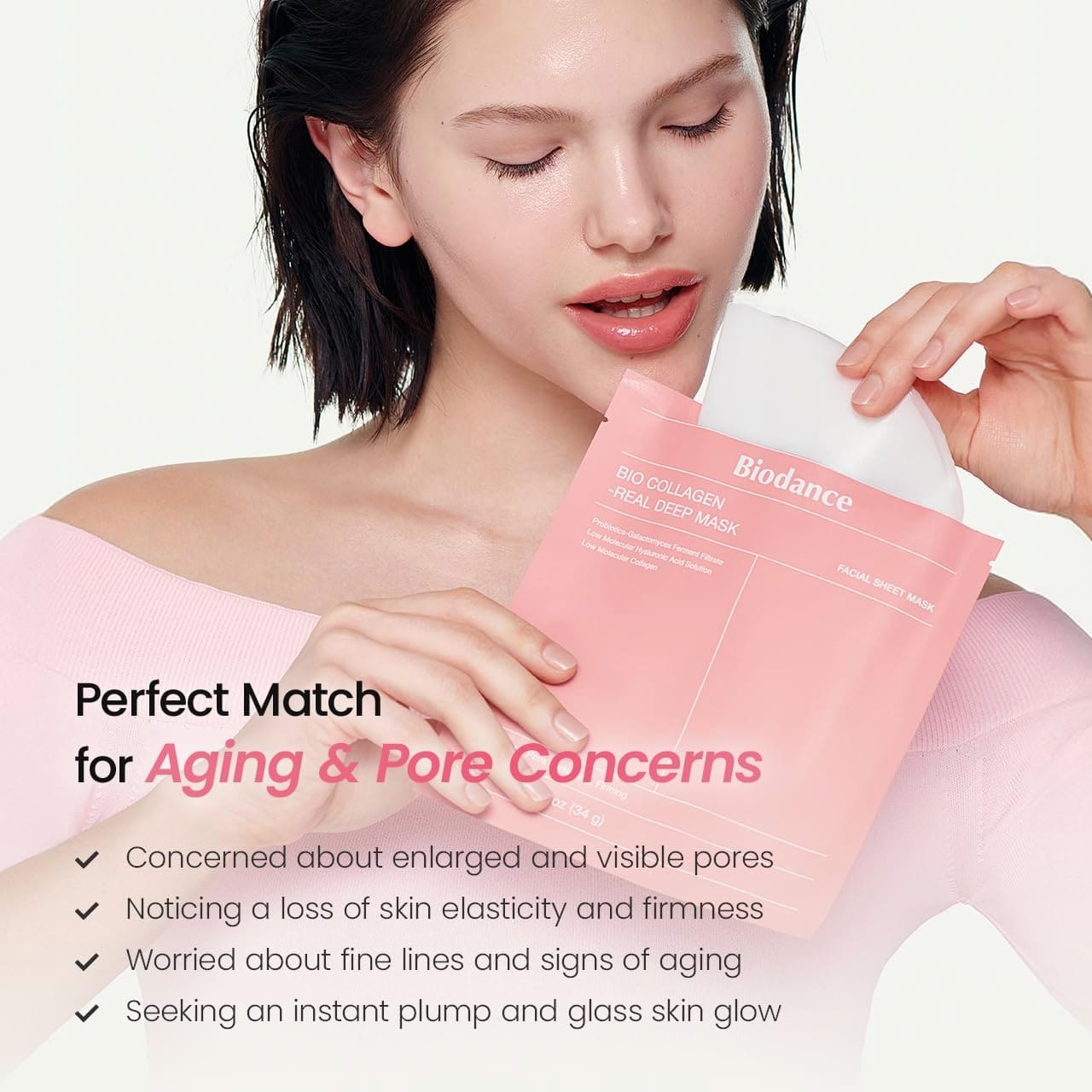 Bio Collagen Deep Hydration Hydrogel Face Mask with Hyaluronic Acid for Firm, Smooth & Radiant Looking Skin – Overnight Moisturizing Treatment  (8 Sheet)