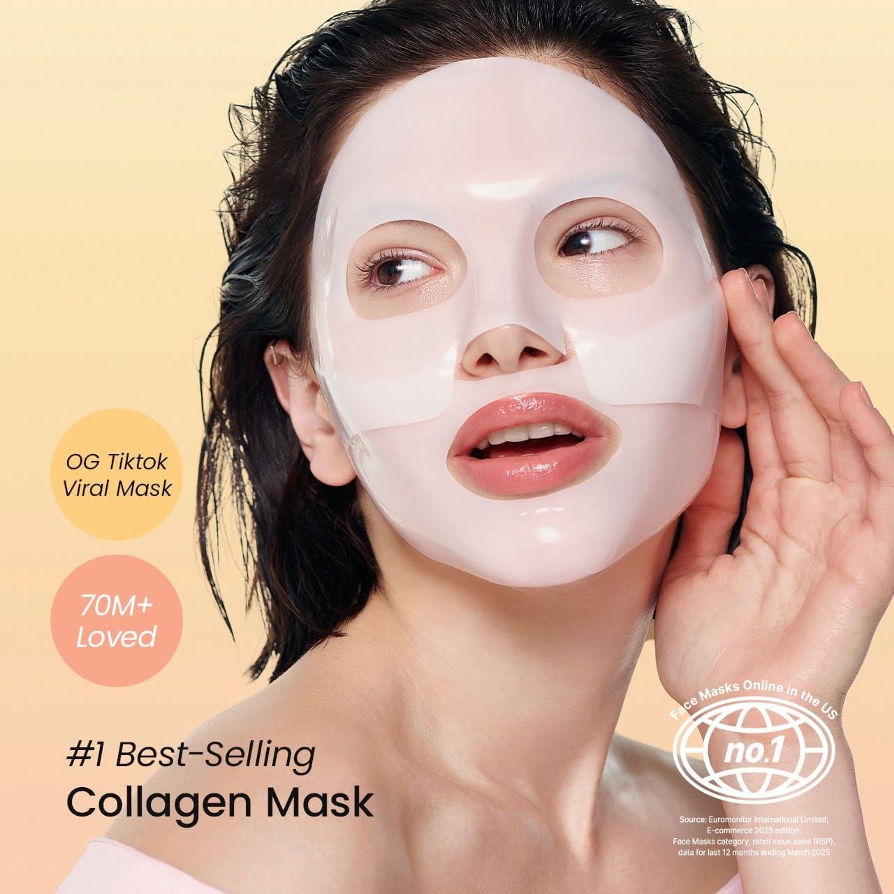 Bio Collagen Deep Hydration Hydrogel Face Mask with Hyaluronic Acid for Firm, Smooth & Radiant Looking Skin – Overnight Moisturizing Treatment  (8 Sheet)