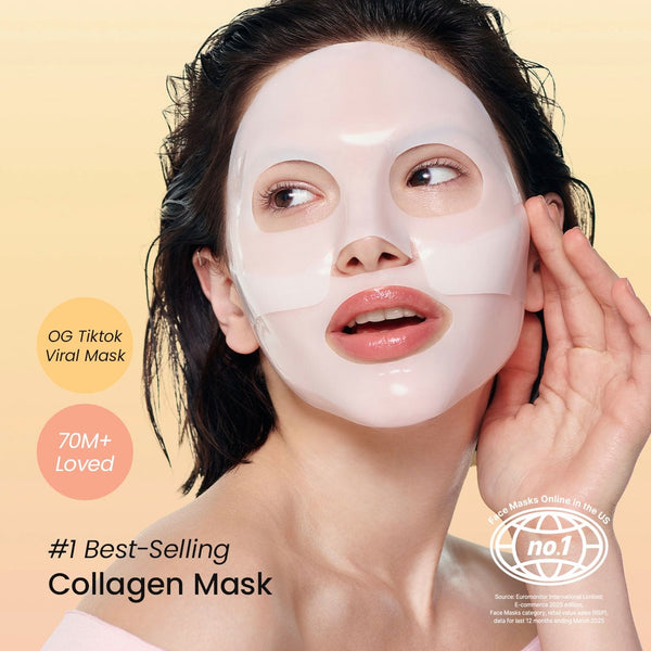 Bio Collagen Deep Hydration Hydrogel Face Mask with Hyaluronic Acid for Firm, Smooth & Radiant Looking Skin – Overnight Moisturizing Treatment   (1 Box (4 Pcs))